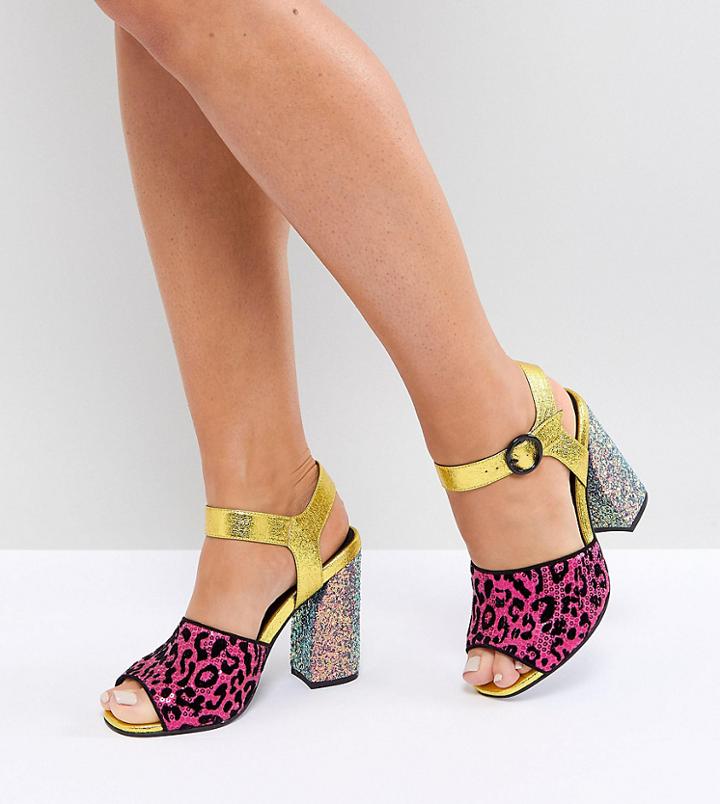 Asos Hazardous Wide Fit Embellished Heeled Sandals - Multi