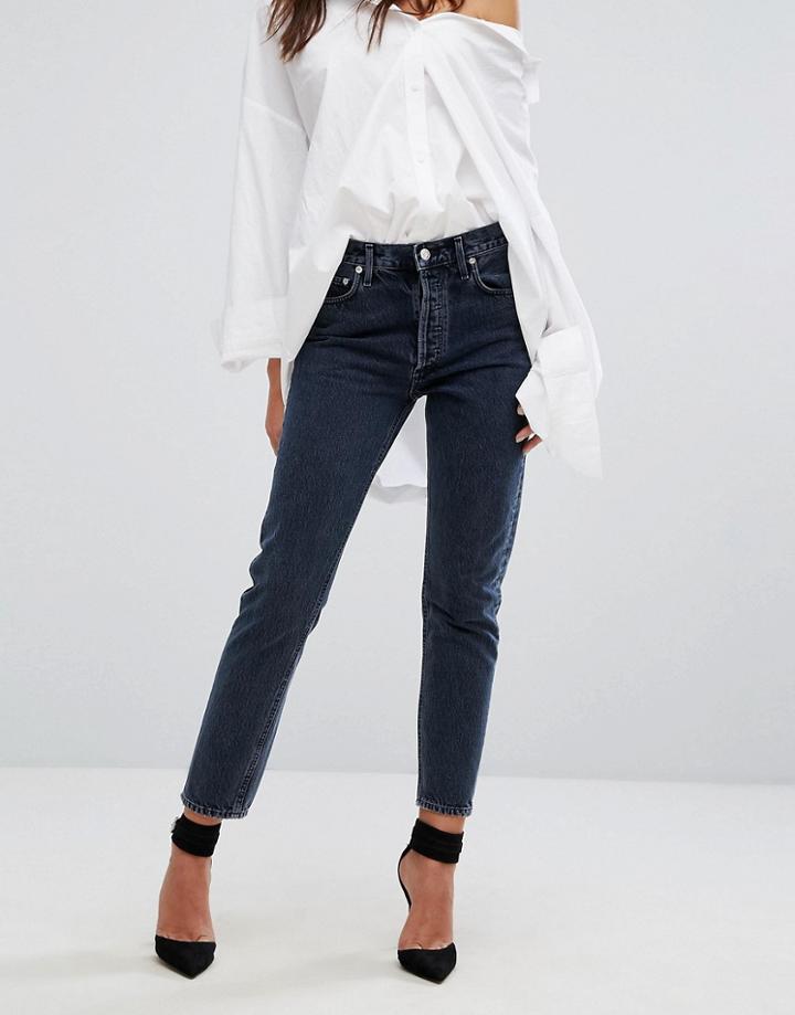 A-gold-e Jamie High Rise Mom Jean - Blue