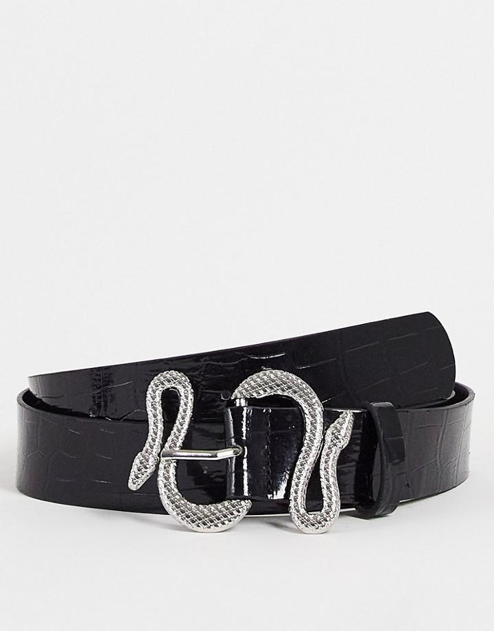 Madein Snake Buckle Belt In Black