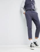 Asos Wedding Tapered Smart Pants In Blue - Blue