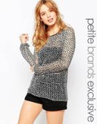 Tiger Mist Petite Chain Mail Knitted Sweater - Gray