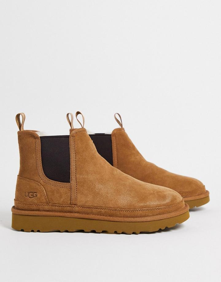 Ugg Neumel Sheepskin Chelsea Boots In Tan-brown