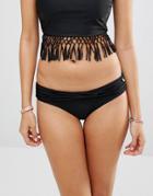 Raisins Bali Love Ruched Detail Bikini Bottoms - Black