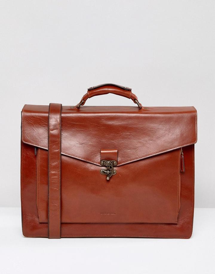 Royal Republiq Conductor Satchel In Leather - Brown