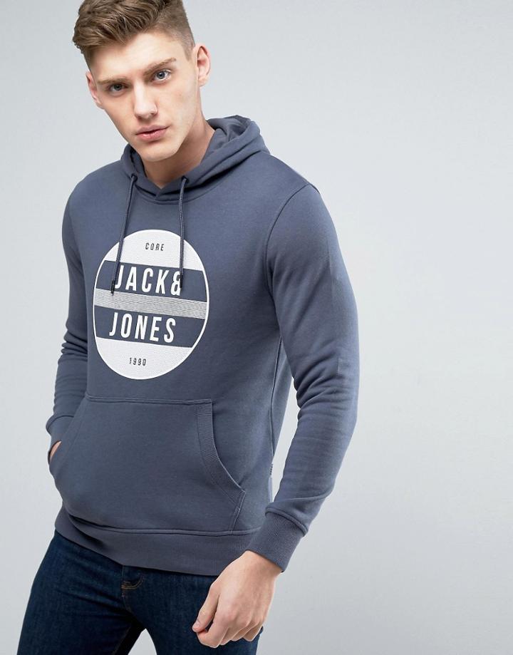 Jack & Jones Core Hoodie With Graphic Print - Navy