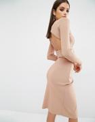 Kendall + Kylie Compact Crop Long Sleeve Top - Pink