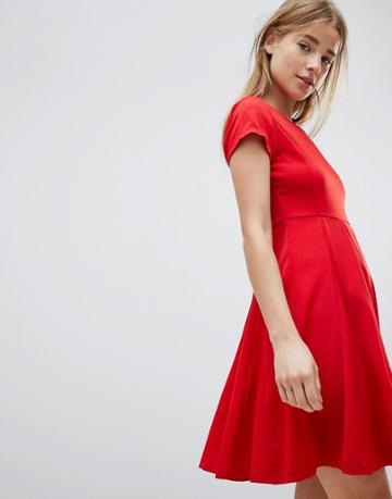 Louche Skater Dress - Red