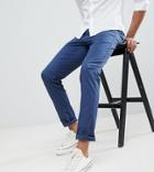 Asos Design Tall Slim Chinos In Midnight Blue - Navy