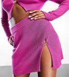 Asyou Knitted Side Split Mini Skirt In Pink - Part Of A Set