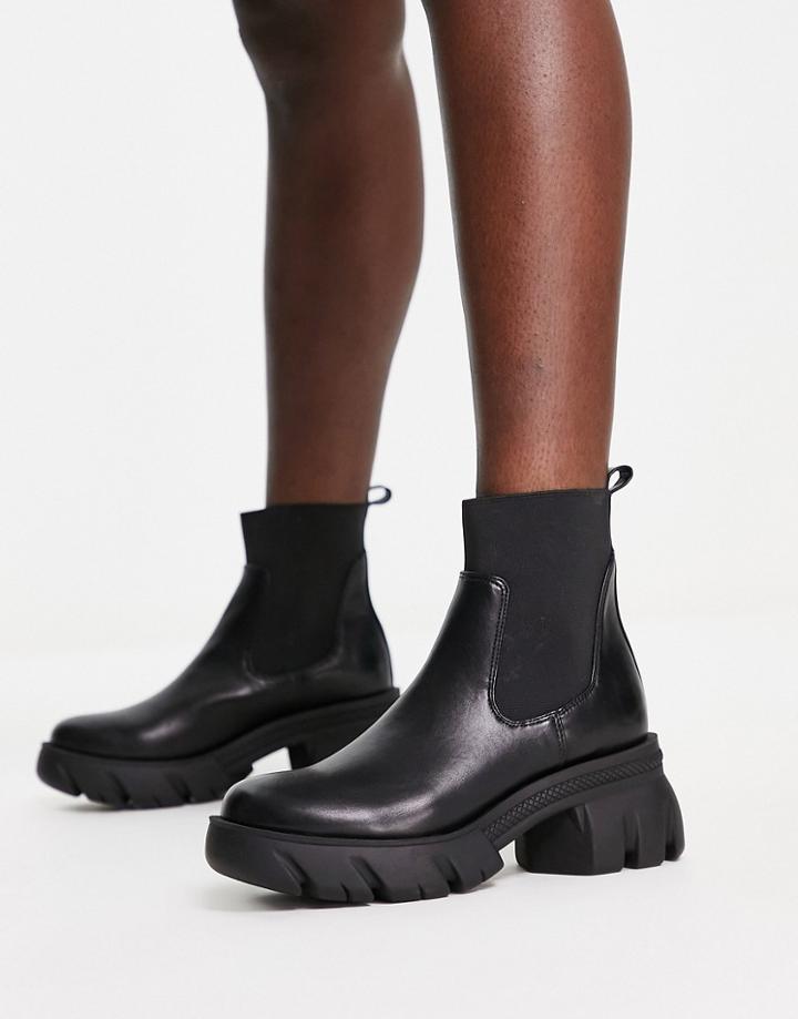 Asos Design Reed Chunky Chelsea Boots In Black