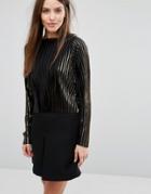 Vero Moda Metallic Pleat Crop Top - Multi