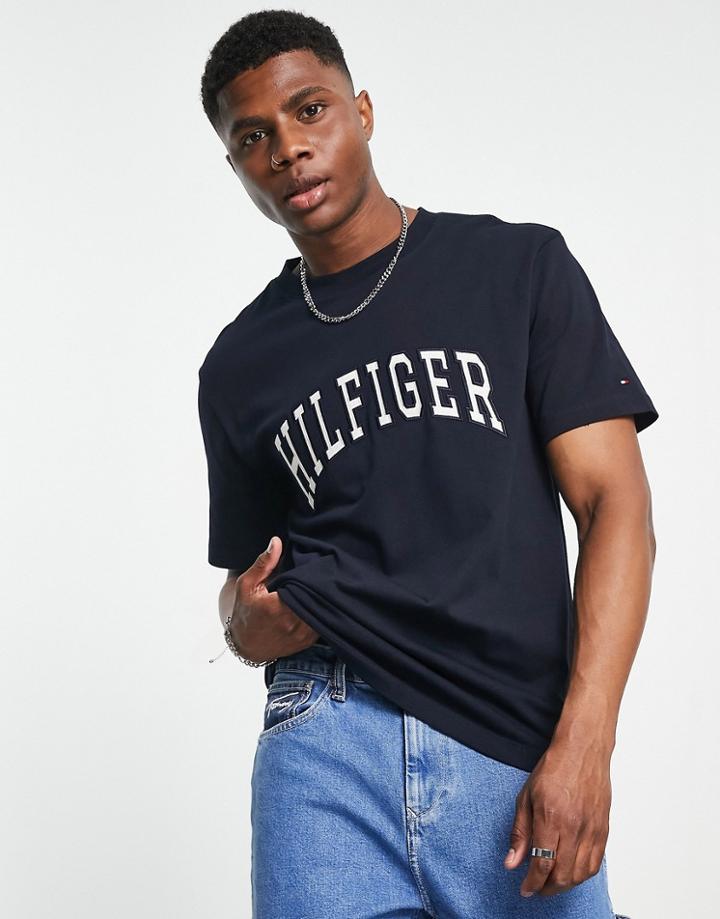 Tommy Hilfiger Collegiate Arch Logo Casual Fit T-shirt In Navy