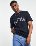 Tommy Hilfiger Collegiate Arch Logo Casual Fit T-shirt In Navy