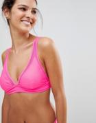 Ted Baker Bikini Top With Mesh Panel - Pink