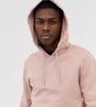 Asos Design Tall Long Line Zip Up Hoodie In Pink