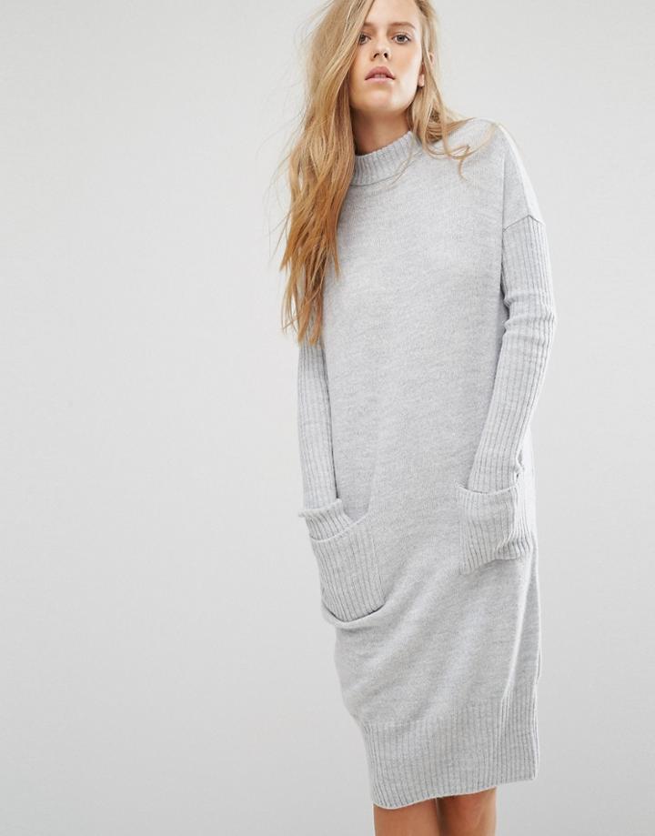 Miss Selfridge Slouchy Knit Dress - Gray