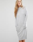 Miss Selfridge Slouchy Knit Dress - Gray