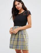 Wal G Check Skirt Dress - Multi