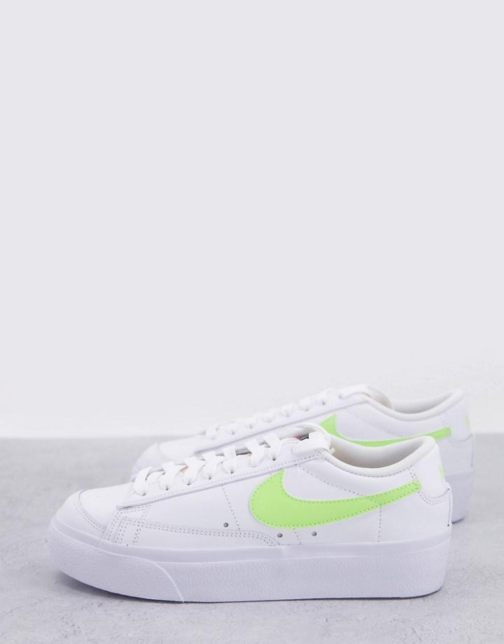 Nike Blazer Platform Low Sneakers In White And Yellow