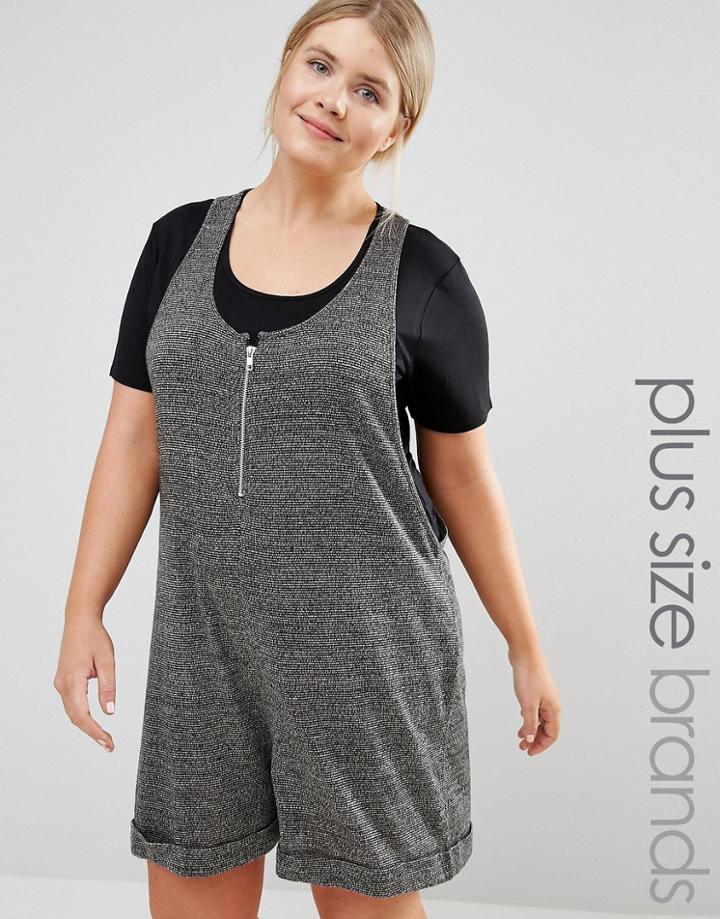 Pink Clove Lounge Jersey Romper With Zip Detail - Gray