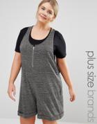 Pink Clove Lounge Jersey Romper With Zip Detail - Gray