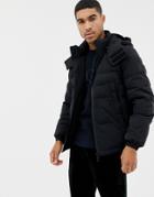 Boss Orteel Padded Hooded Jacket In Black - Black