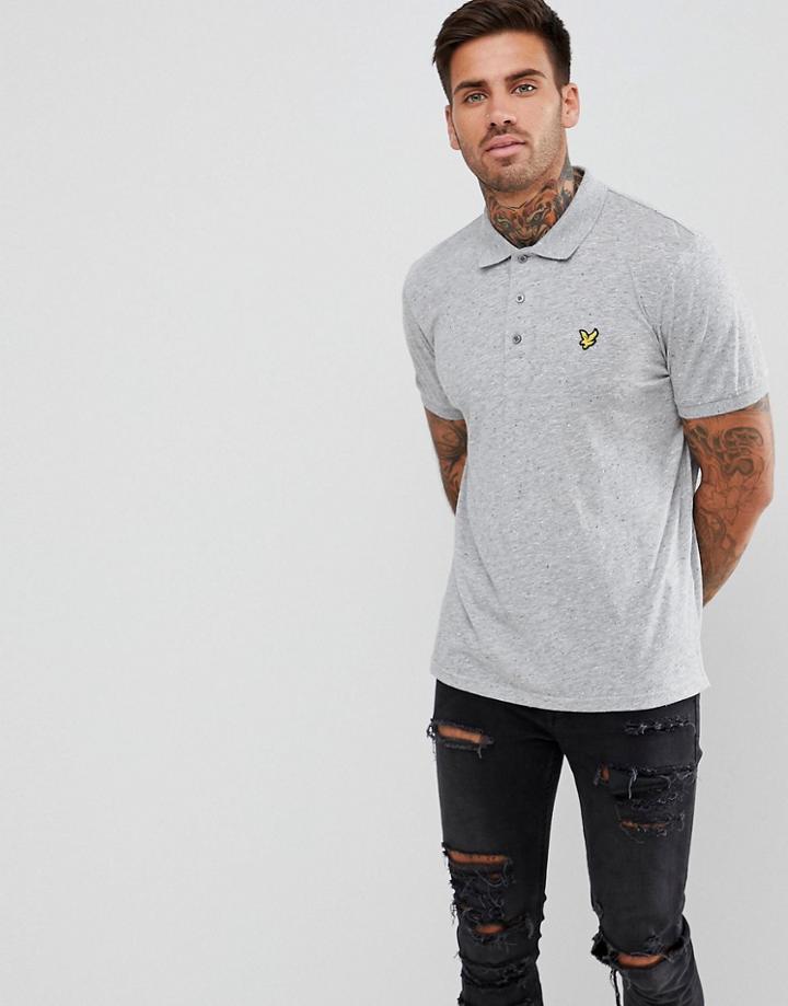Lyle & Scott Flecked Polo Shirt In Gray Marl - Gray