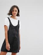Pull & Bear Pinstripe Overall Dress - Multi