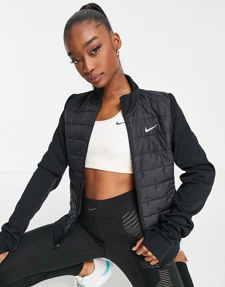 Nike Running Therma-fit Aerolayer Synthetic-fill Jacket In Black