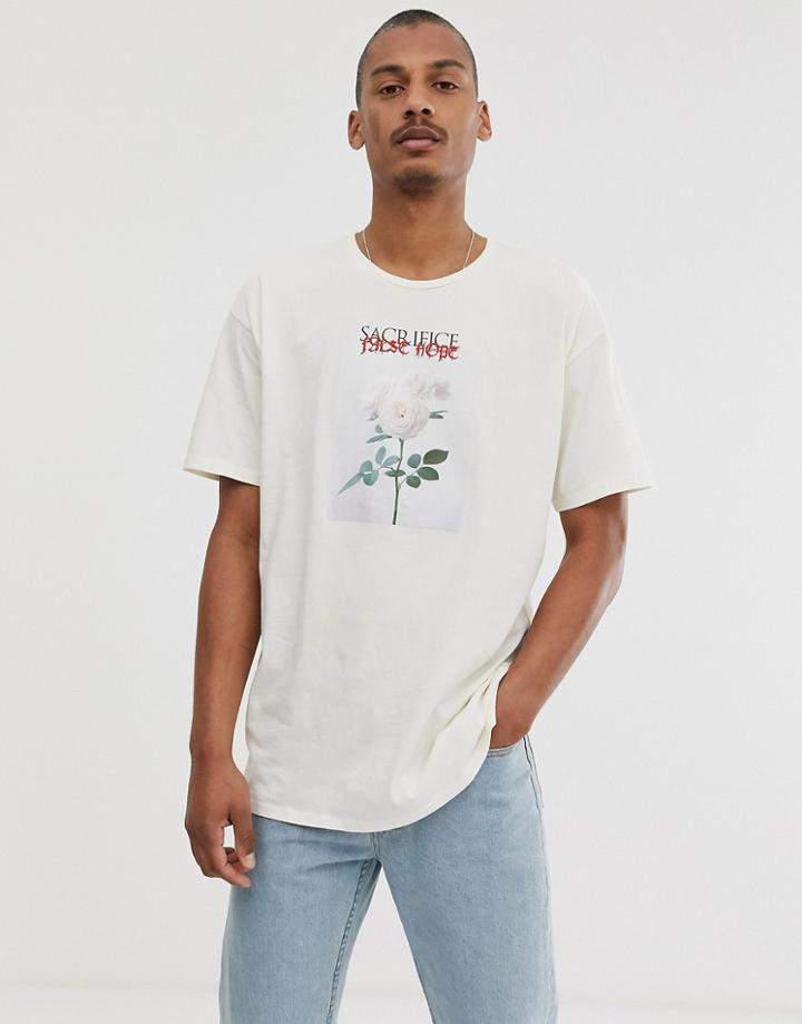 Crl By Corella T-shirt With Graphic Print In Off White - White