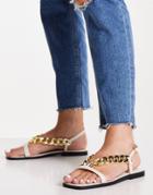 Topshop Penny Chain Sandal In Off White