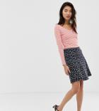 Esprit Skater Skirt With Diamond Print In Navy