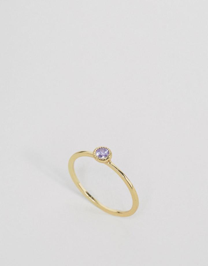 Asos Gold Plated Sterling Silver Stone Ring - Multi