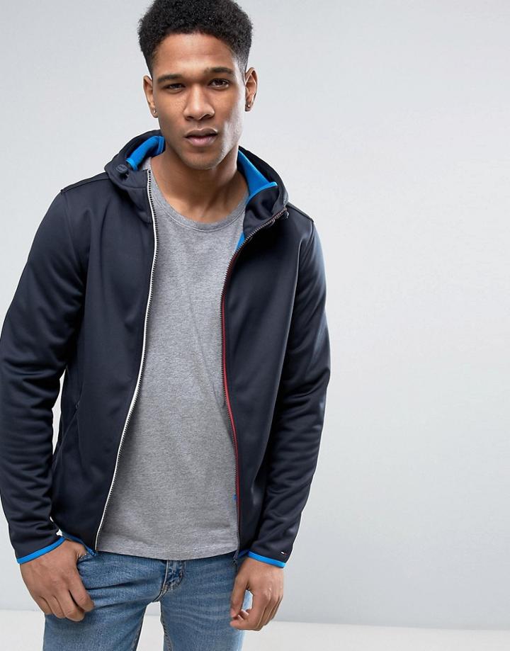 Tommy Hilfiger Denim Hooded Soft Shell Jacket In Black - Black