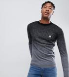 Le Breve Tall Fleck Marl Fade Out Knitted Sweater - Black