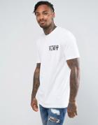 Asos Longline T-shirt With Notorious Flirt Print - White