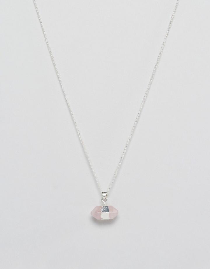 Nylon Bead Detail Necklace - Pink