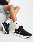 Nike React Infinity Run Flyknit 3 Running Sneakers In Black/white