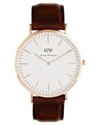 Daniel Wellington St Andrews Rose Gold Brown Leather Strap Watch - Brown