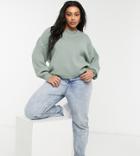 Cotton: On Curve Drop Shoulder Sweatshirt In Blue-blues