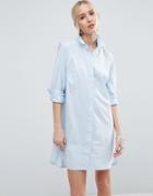 Asos Cotton Shirt Dress - Blue