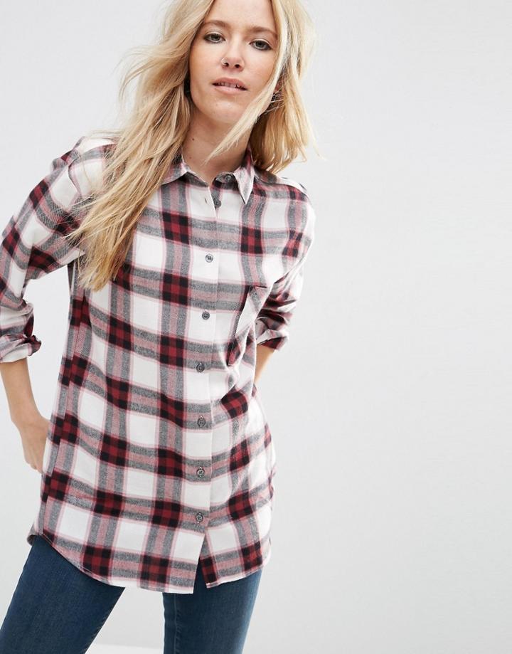 Asos Oversized Red Check Shirt - Multi