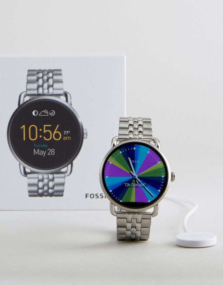 Fossil Q Wander Bracelet Smart Watch In Silver - Silver
