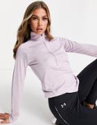 Under Armour Tech 1/2 Zip Long Sleeve Top In Mauve-purple