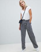 Pieces Stripe Wide Leg Trouser - Multi
