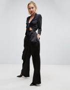 Asos White Molded Pocket Detail Wide Leg Pants - Black