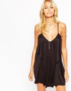 Asos Layered Drape Jersey Beach Dress - Black