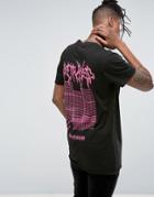 New Look Longline T-shirt With Betrayed Back Print - Black