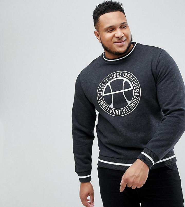 Ellesse Plus Sweatshirt With Vintage Logo In Gray - Gray
