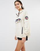 Ellesse Pullover Hooded Jacket With Half Zip And Logo On Front - Oyster Gray
